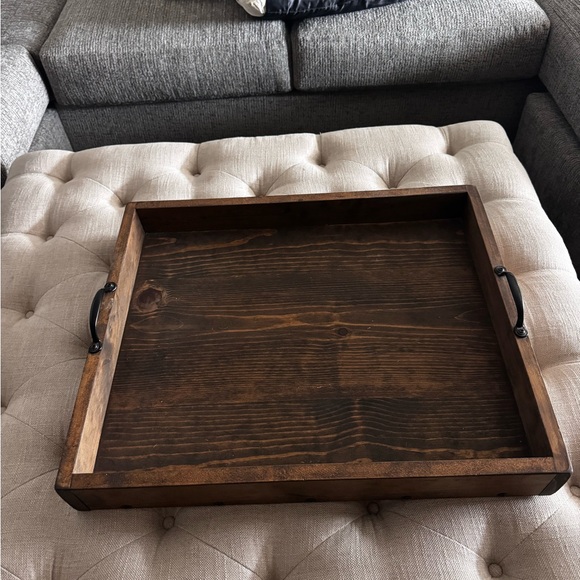 Other - Rustic Wooden Serving Tray with Handles